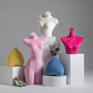 Maniquí de Mujer Sexy de Terciopelo Colorido, Parte Superior del Cuerpo, Maniquí de Mujer para Exhibición de Lencería - Product Image 1