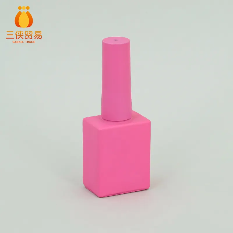 Сделанный на заказ стеклянный контейнер 10 мл розовый пустой флакон для лака для ногтей для упаковки УФ-геля