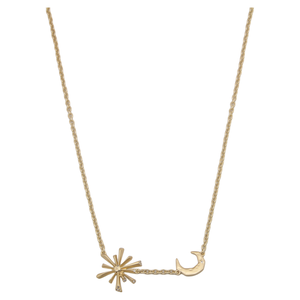 Collar de Acero Inoxidable con Colgante de Moda de Sol, Luna y Estrellas Gemelas Doradas para Mujer, Regalo de Lujo Ligero de Alta Gama - Product Image 6