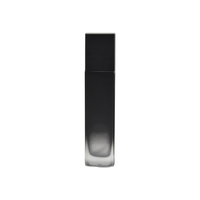 Flacon pompe en verre dépoli transparent de luxe avec capuchon pompe noir brillant personnalisable pour fond de teint, crème pour le visage, blush, sérum pour la peau