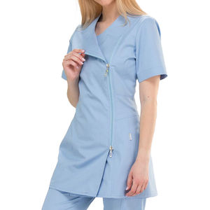 Haut long ajusté promotionnel avec fermeture éclair Ensemble d'uniformes médicaux confortables pour femmes - Product Image 1