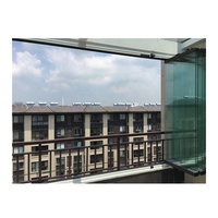 Ventana Plegable Corredera Sin Marco CE, Sistema de Acristalamiento para Ventana de Balcón, Vista Panorámica Súper Clara y Transparente
