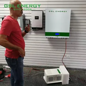 GSL enerji fabrikası doğrudan ızgara güneş enerjisi paneli sistemi üzerinde lityum güneş enerjisi depolama duvar 10Kw lifepo4 48v 200ah powerwall