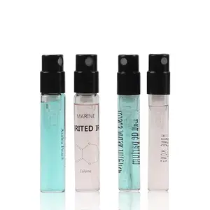 Biểu Tượng Tùy Chỉnh In Nước Hoa Kiểm Tra Phun Chai 1.5Ml 2Ml 3Ml Nhỏ Mẫu Màu Đen Nước Hoa Lọ Chai