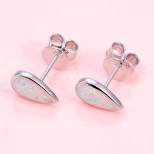 Orecchino 925 in <span class=keywords><strong>argento</strong></span> Sterling 18k placcato oro bianco con taglio a pera opale <span class=keywords><strong>orecchini</strong></span> gioielli da donna regalo all'ingrosso - Product Image 3