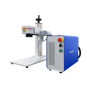 50w 100w 3D Optical fiber portable laser marking engraving machine for stainless steel aryilc glass pvc wood maker