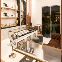 Comptoir de réception en verre sur mesure, vitrine de présentation pour bijouterie, mobilier de showroom de luxe, design de comptoir de bijouterie verrouillable