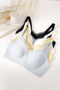 <span class=keywords><strong>Sujetador</strong></span> de malla de seda de alta calidad con cuello en V, conjunto de Bragas para mujer, cómodo, sin costuras, de talla grande, Push-Up, de tiro bajo, Hipster Jelly Bra para mujer - Product Image 5