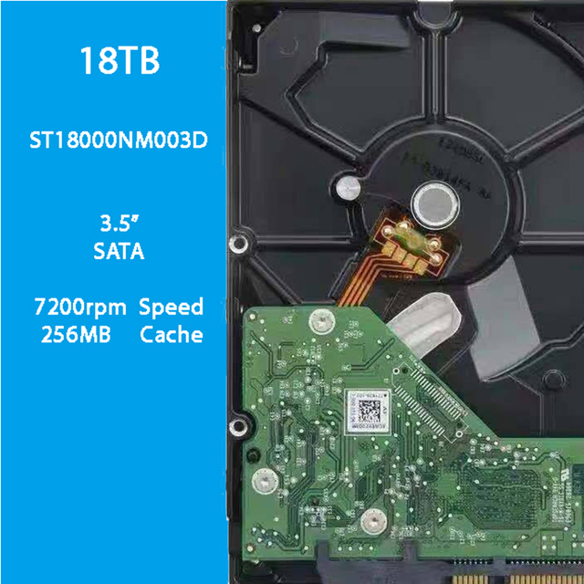 ST18000NM003D 18TB Enterprise Hard Drive3.5inch SATA 6Gb/s 7200RPM 256MB Cache NAS  Monitoring Network Attached Storage Server