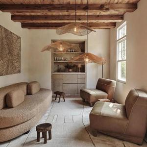 Rattan Chandelier Oval E27 LED Pendant <b>Light</b> For Living Room Bedroom <b>Dining</b> Room - Product Image 4