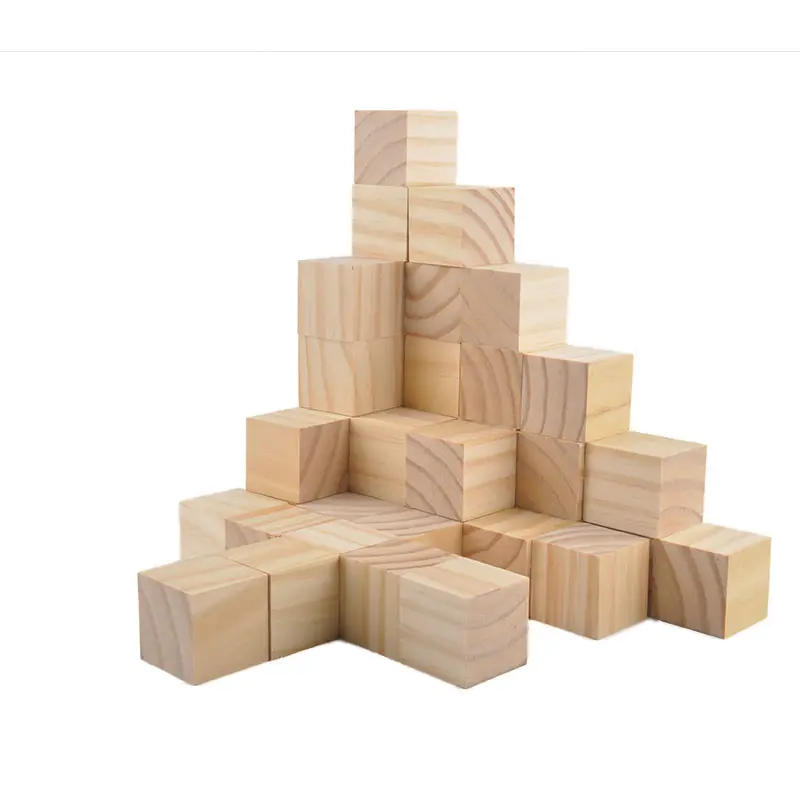 Customized wholesale Montessori Puzzle Educational Toys Wooden Natural Baby Stacking Blocks for Kids