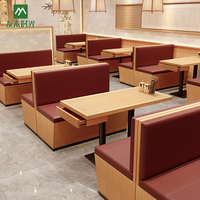 Combinaison Table et Chaises Thème Banquette pour Restaurant de Thé Moderne et Contemporain, Chaises Commerciales en Bois Massif Écologique