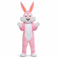 Hasen-Maskottchen-Kostüm Umweltfreundlicher Atmungsaktiver Plüsch-Hasenanzug Hochsichtbares Netz-Schaumstoffkopfteil 4 Farben Halloween TV/Film Unisex