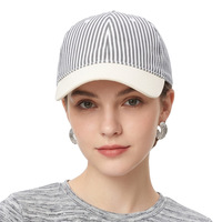 Gorra de béisbol estilo coreano con rayas verticales, diseño fresco con bloques de color, visera suave, protección solar, tipo Dad Trucker, para golf, para hombres y mujeres