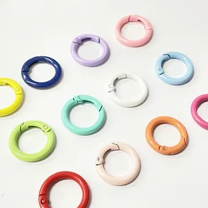 Hot sell Metal o ring for keychain Factory price Key ring carabiner High quality Colorful Spring clasps