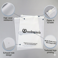 Sacs refermables en plastique givré personnalisés PPWR, sacs à fermeture éclair biodégradables PLA+PBAT mats pour l'emballage des vêtements