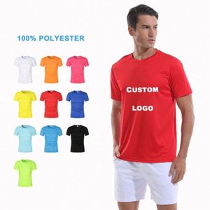 Cheap Blank Men's 100% Polyester Quick Dry Breathable Eco-Friendly T-Shirt Custom Silk Screen Print Front Logo Unisex Sports - Product Image 1