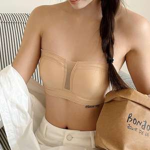 Sujetador sexy de verano sin tirantes, tejido, sin costuras, transpirable, antideslizante, push-up, con diseño de malla desmontable, tipo top tubo, sin aros. - Product Image 6