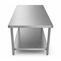 Mesa de Trabajo Comercial de Acero Inoxidable, Mesa de Trabajo Resistente de Acero Inoxidable con Estante Inferior para Preparación de Alimentos en Restaurantes