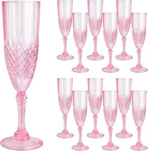 Flûtes à champagne en plastique transparent jetables sans BPA de 6 oz avec motif diamant pour fêtes, mariages, Noël, fabriquées au Vietnam - Product Image 1