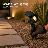 Projecteur solaire intégré noir en gros pour jardins, arbres et allées, LED 3000K 6lm, panneau 46x40mm, batterie AA Ni-MH