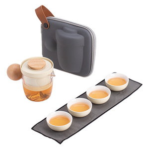 Portable Kung Fu Tea Set One Pot Four Cups Quick Guest Outdoor Camping Coffee Tea Brewing Kit Travel Tea Set - Product Image 5