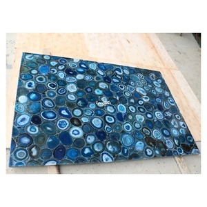 Mármol moderno de encargo del ónix de la encimera del ónix del vestíbulo del hotel de lujo de la piedra azul de la gema - Product Image 4