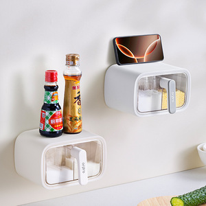 Spice Storage Box Wall Mounted Airtight Moisture Proof Multi Compartment Condiment Container For Kitchen Use Size M - Product Image 1