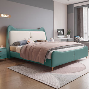 आधुनिक गुलाबी एकल बच्चों को रिवॉल्विंग कैट कान डिजाइन के साथ जुड़वां बिस्तर - Product Image 1