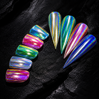 Poudre à ongles laser arc-en-ciel, pigment holographique chromé miroir pour manucure professionnelle, poudre chromée pour nail art