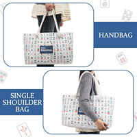 Sac de rangement portable en polyester grande capacité à motif Mahjong, idéal pour les cosmétiques et les jetons de Mahjong – Vente chaude