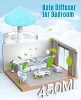 Nouvel arrivage d'humidificateur de nuage de pluie diffuseur d'air d'huiles essentielles d'aromathérapie goutte à goutte 450ml humidificateur de champignon 7 couleurs