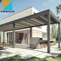 Pergola de toit avec lames orientables en aluminium, pare-soleil réglable et ventilation automatique