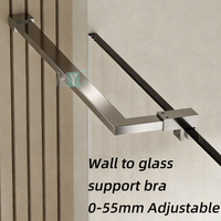 Barre de support stabilisatrice pour porte de douche, tige de traction mur-verre, quincaillerie pour paroi de douche en verre trempé de 6 mm, 8 mm, 10 mm