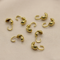 Boutons ronds en cuivre faits à la main, fermoirs à perles, fermoirs à crochet, fermoirs lisses en forme de haricot pour la fabrication de bijoux en gros, personnalisables en usine