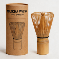 Ensemble fouet à matcha en bambou personnalisé de haute qualité, fait main, avec logo sur mesure, pour thé matcha (Chasen)