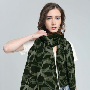 Bufanda de terciopelo de leche suave de lujo para mujer, chal con estampado abstracto y tacto de seda, 180x90cm, accesorios de moda - Product Image 3