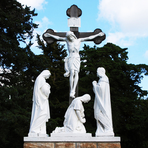Escultura de Piedra de Jardín Tallada a Mano de Tamaño Real, Cruz de Jesús de Mármol Blanco Religiosa, Estatua de las 14 Estaciones del Vía Crucis - Product Image 3