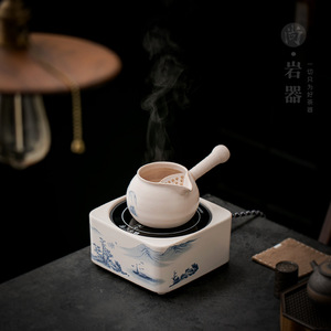 Tetera de Cerámica Blanca con Filtro, para Hervir Té, Compatible con Estufa Eléctrica y Carbón - Product Image 1