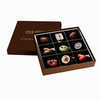 Boîte Cadeau de Luxe Personnalisée Haut de Gamme pour Bonbons à la Truffe, Biscuits et Chocolats, avec Séparateurs en Papier et Dorure en Relief