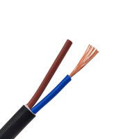 Kabel listrik Multi-core 26/24/22/20/18AWG kontrol sinyal kawat kabel daya tembaga terisolasi berselubung PVC hitam bulat telanjang
