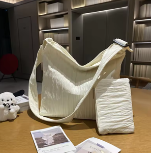 Bolso de lona de gran capacidad en contraste, bolso de mujer, bolso de viaje, bolso de hombro sencillo y moderno, bolso de compras - Product Image 5