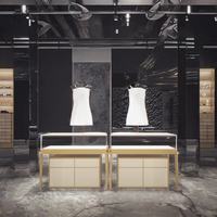 Vitrine d'exposition en verre minimaliste moderne avec éclairage LED pour bijoux et montres