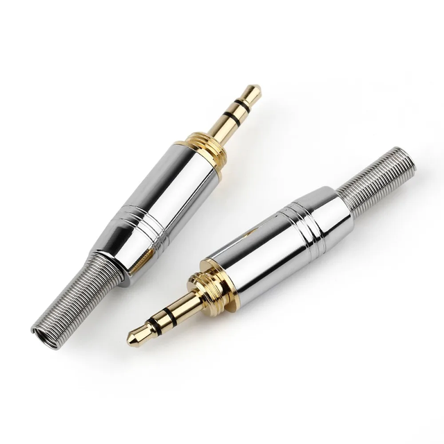 3.5mm Headphone Plug 3 Pole Gold-Plated Jack Earphone Speaker Audio Adapter Stereo Repair DIY 3.5 Soldering Wire Connectors