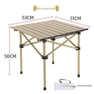 Modern Stainless Steel Folding Metal <b>Table</b> Square 2-Seater Wholesale <b>Portable</b> Outdoor Camping <b>Picnic</b> Roll Furniture Stylish Outd - Product Image 1