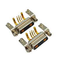 Conector D-Sub de Combinación de Alimentación y Señal 7W2, Enchufe/Toma de Corriente de Ángulo Recto con Pines para Soldar, 10A 20A 30A 40A