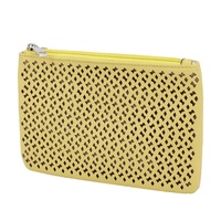 Faux cuir PU ajouré au laser, de luxe, en faux cuir, style rétro, design simple, petite pochette à fermeture éclair, sac de cosmétiques, 10 pièces