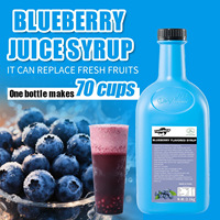 Vente en gros de jus concentré à la saveur de myrtille de 2.1kg sirop de fruits spécial pour les additifs alimentaires de boisson de thé à bulles