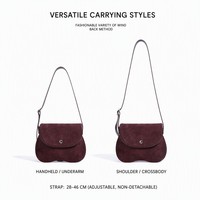 Sac bandoulière vintage en cuir suédé personnalisable avec logo, faible MOQ, pour femme, sac à rabat de créateur, vente en gros