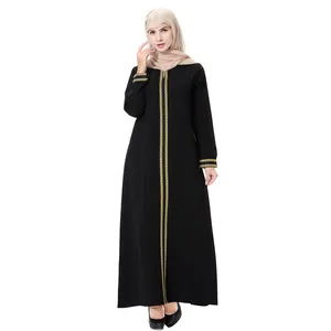 round neck women kaftan hot selling dubai dresses latest China factory wholesale design 2022 embroidered dubai